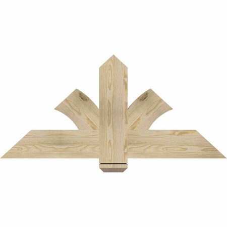 Ekena Millwork Redmond Rough Sawn Timber Gable Bracket, Douglas Fir, 48"W x 22"H x 2"D x 6"F, 11/12 Pitch GBW048X22X0206RED00RDF